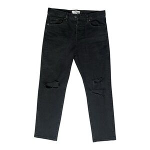 We The Free Bren Boyfriend Jeans‎ In Black Magic Size 26 Distressed Denim